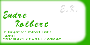 endre kolbert business card